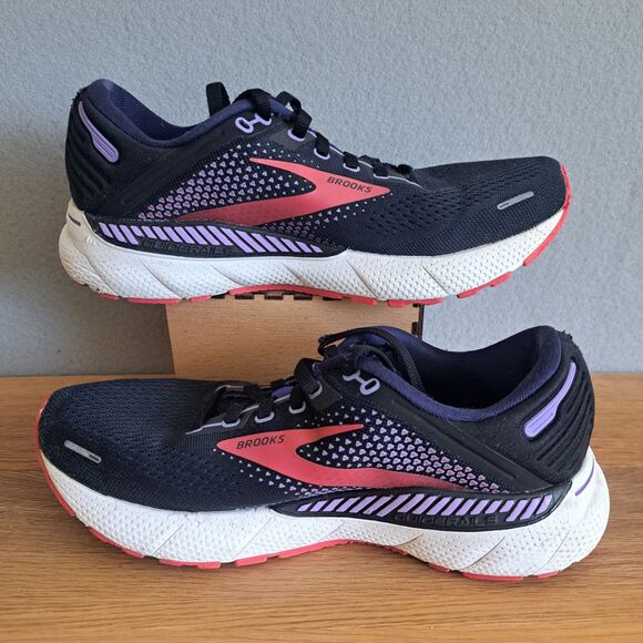 Brooks Adrenaline GTS 22 Womens 8.5 40 Medium Running Shoe Sneaker Black Purple - Picture 2 of 15